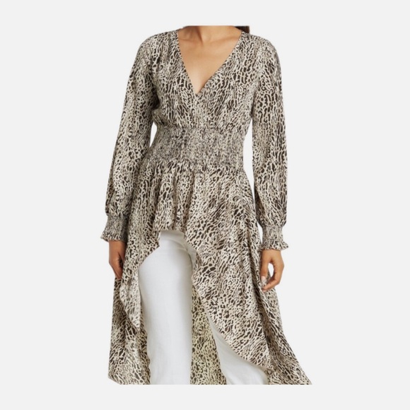 Patrizia Luca Milano high low tunic animal print blouse - Picture 2 of 10